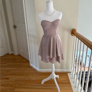 B Darlin Pink Strapless Sweetheart Sundress